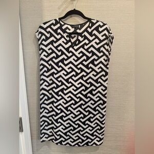 The Limited Black and White Geometric Midi Dress